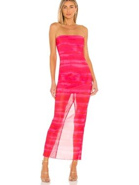 Revolve Rios Maxi Dress in Strawberry Tie Dye
